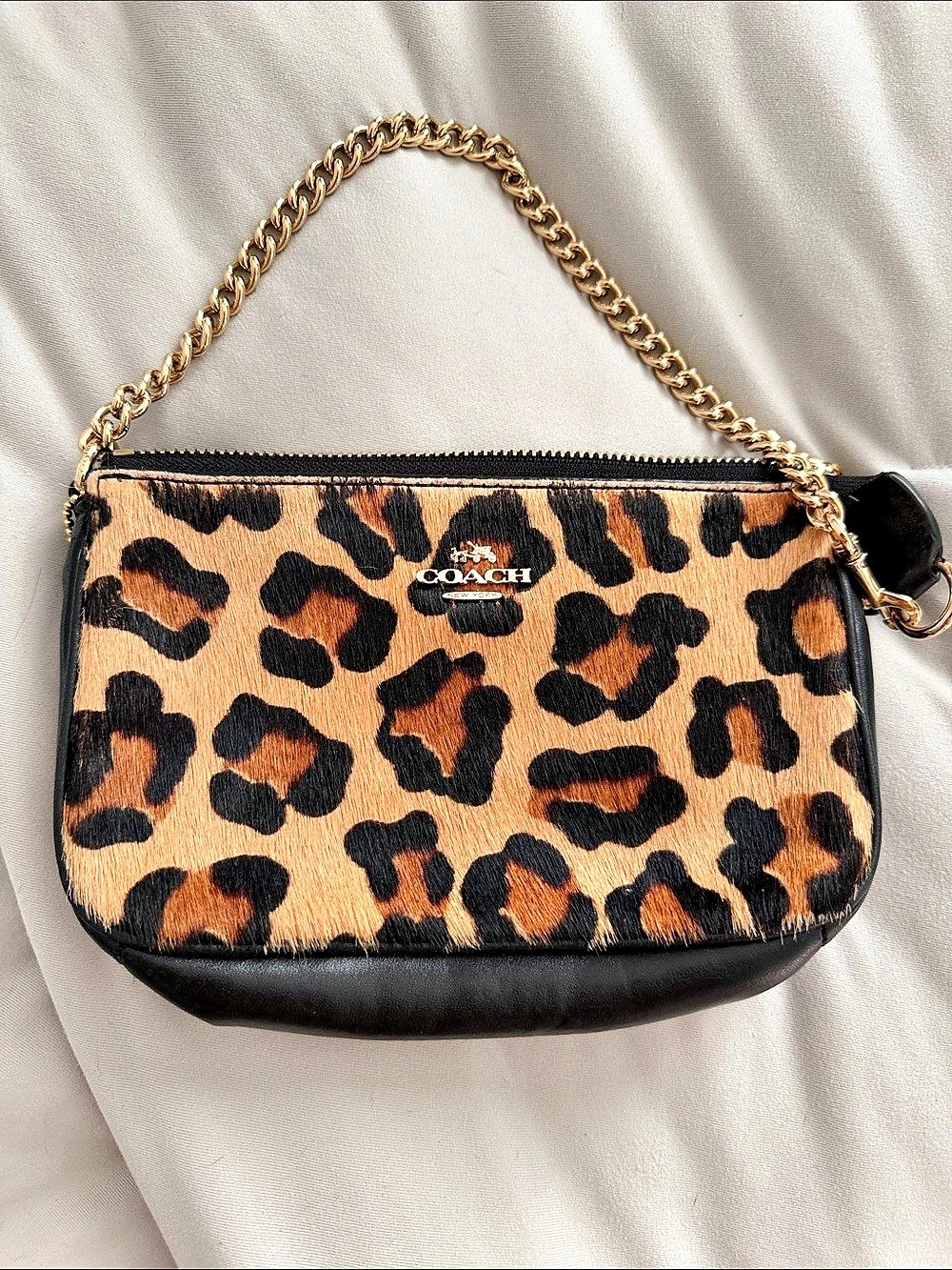 Coach Leopard Print Chain Bag